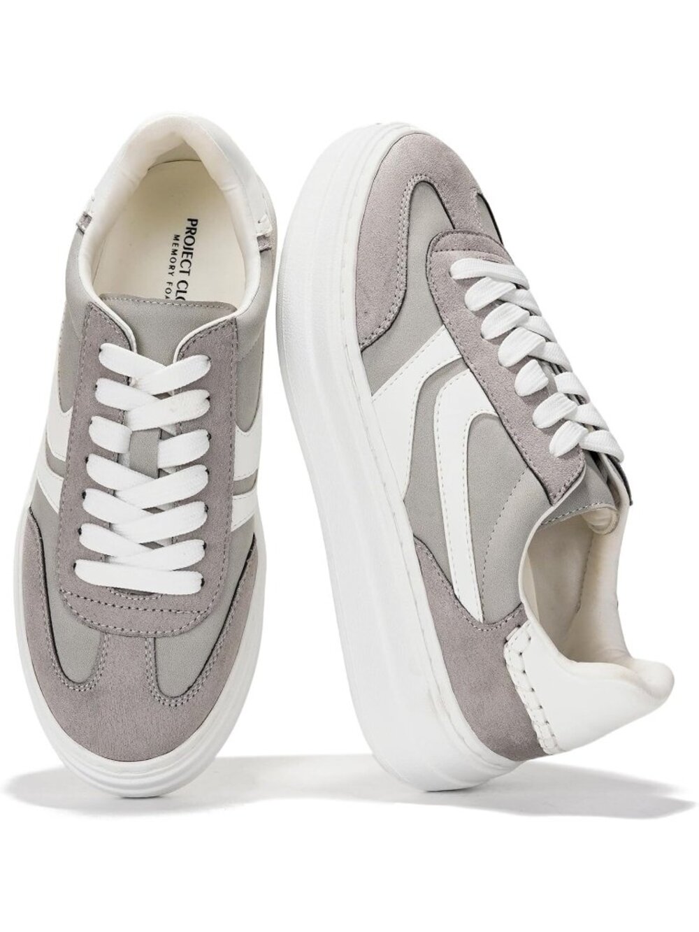 Women's Grey Memory Foam Insole for Comfortable Non-Slip Casual Fashion Sneaker